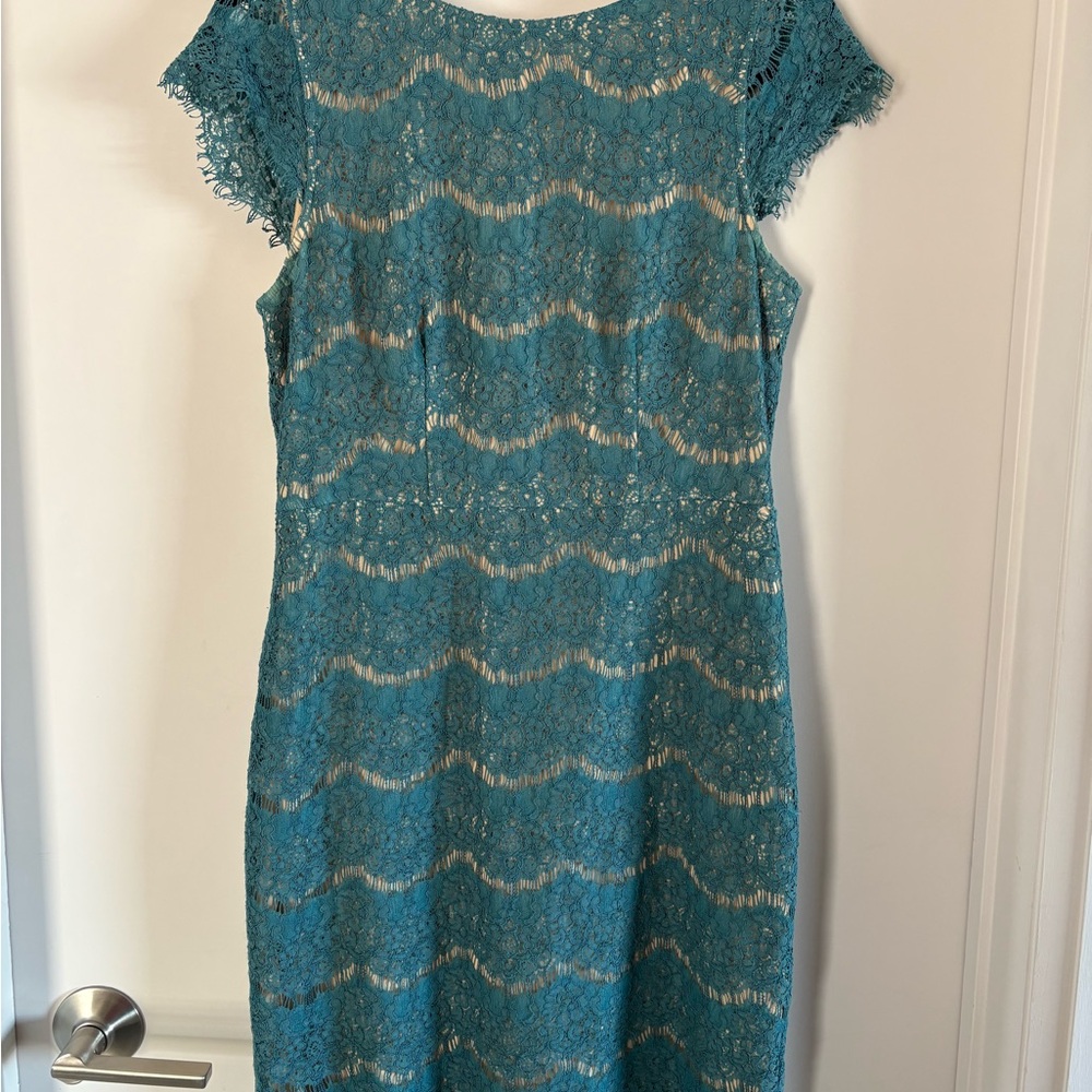 Darling Teal Lace Cocktail Dress